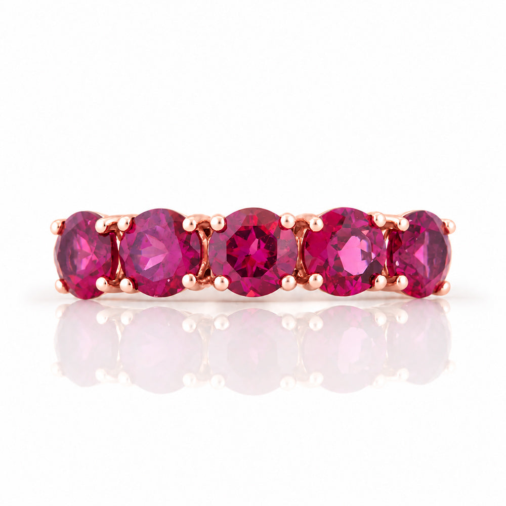 Annie, a Rhodolite Half Eternity Ring - Victoria's Jewellery