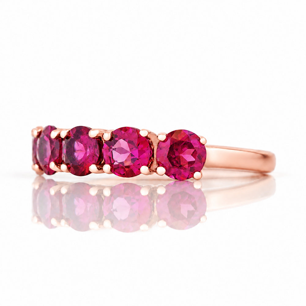 Annie, a Rhodolite Half Eternity Ring - Victoria's Jewellery