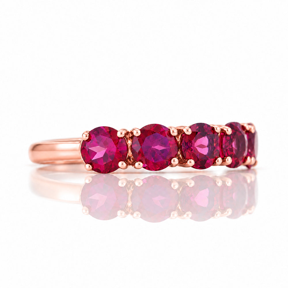 Annie, a Rhodolite Half Eternity Ring - Victoria's Jewellery