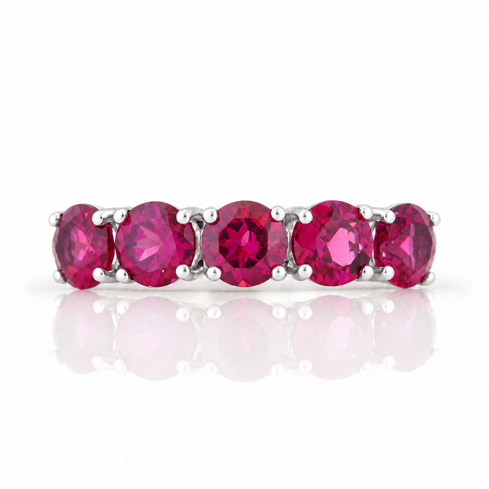 Annie, a Rhodolite Half Eternity Ring - Victoria's Jewellery