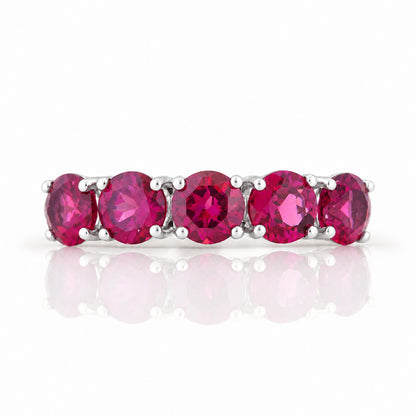 Annie, a Rhodolite Half Eternity Ring - Victoria's Jewellery