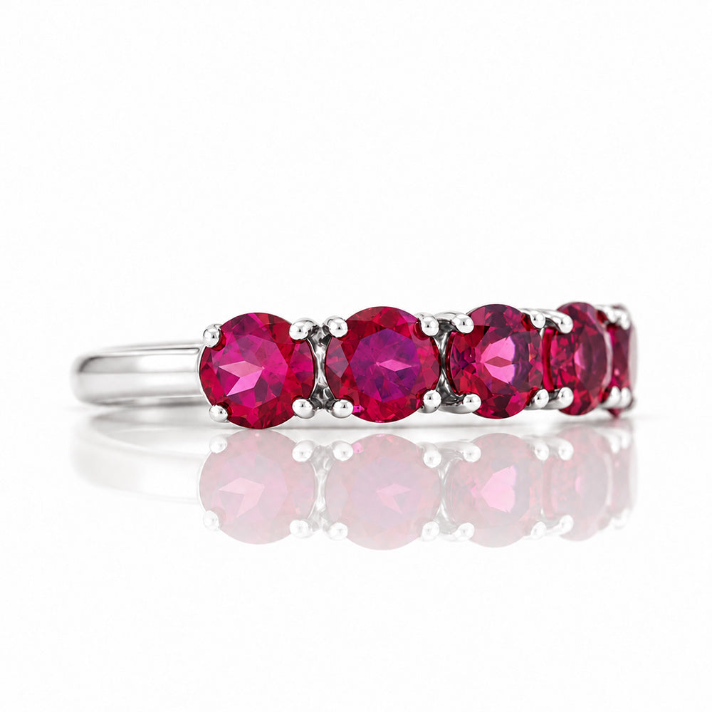 Annie, a Rhodolite Half Eternity Ring - Victoria's Jewellery