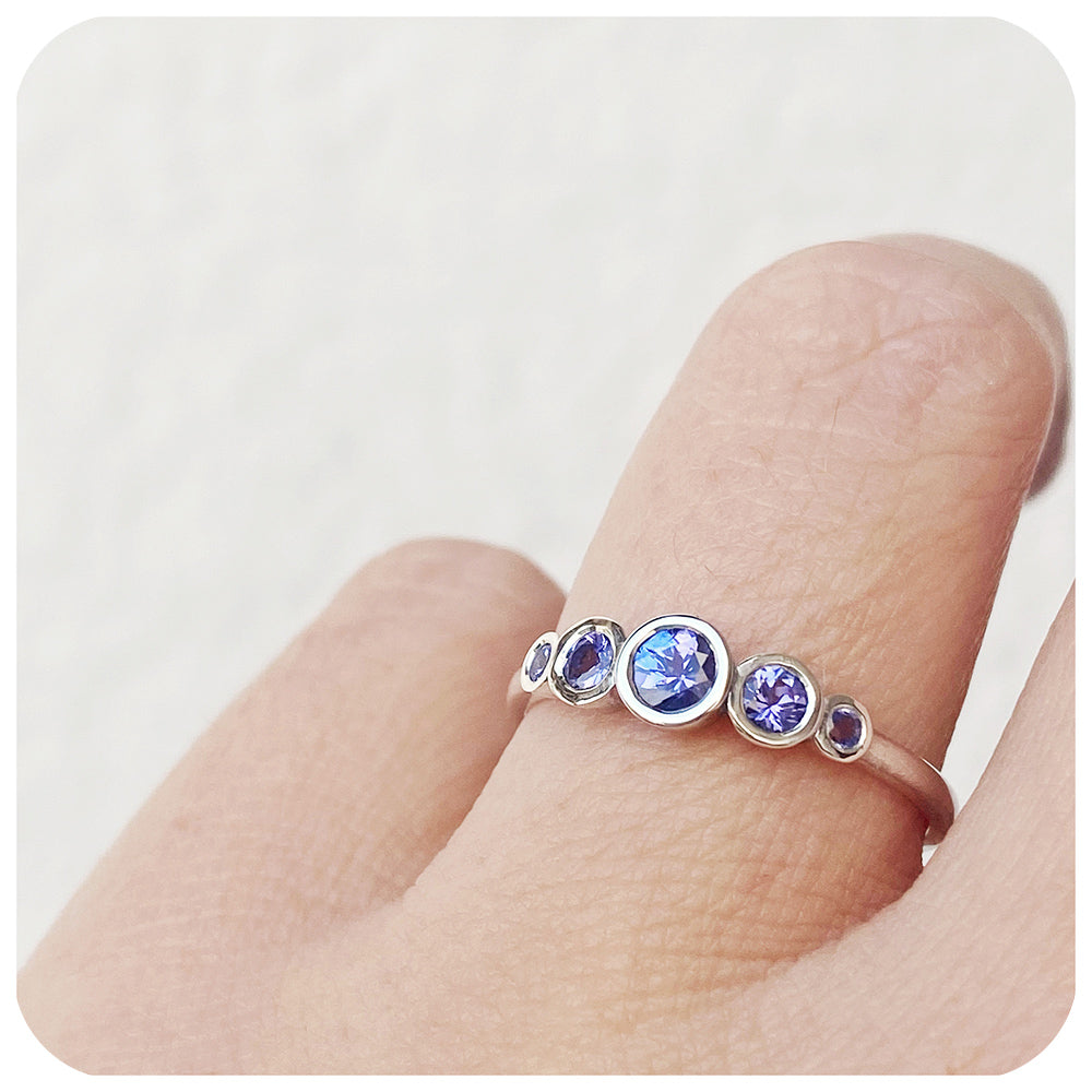 Tanzanite and diamond hot sale eternity ring