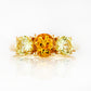 Aria, Citrine and Lemon Quartz Trilogy Ring - Victoria's Jewellery