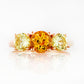 Aria, Citrine and Lemon Quartz Trilogy Ring - Victoria's Jewellery