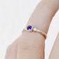 Round cut Amethyst and Lab Diamond Trilogy Promise Ring - Victoria's Jewellery