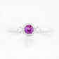 Round cut Amethyst and Lab Diamond Trilogy Promise Ring - Victoria's Jewellery