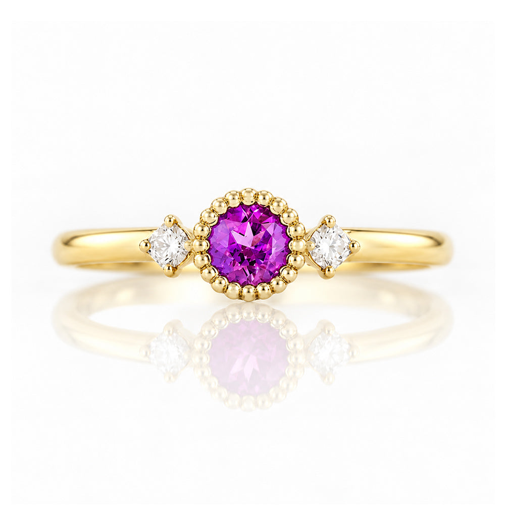 Milly, an Amethyst and Lab Diamond Ring - Victoria's Jewellery