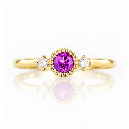 Milly, an Amethyst and Lab Diamond Ring - Victoria's Jewellery