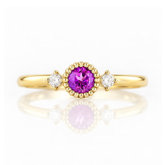 Milly, an Amethyst and Lab Diamond Ring - Victoria's Jewellery