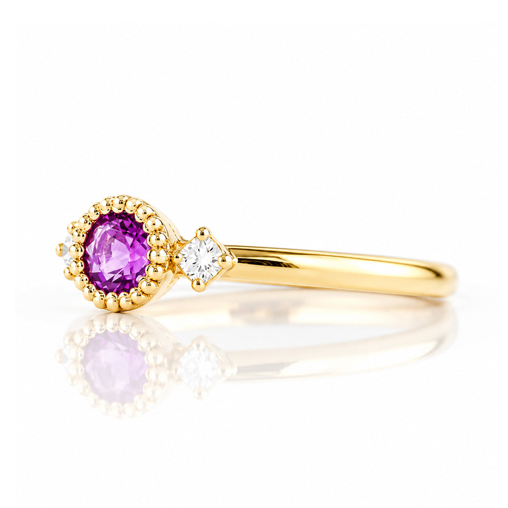 Milly, an Amethyst and Lab Diamond Ring - Victoria's Jewellery