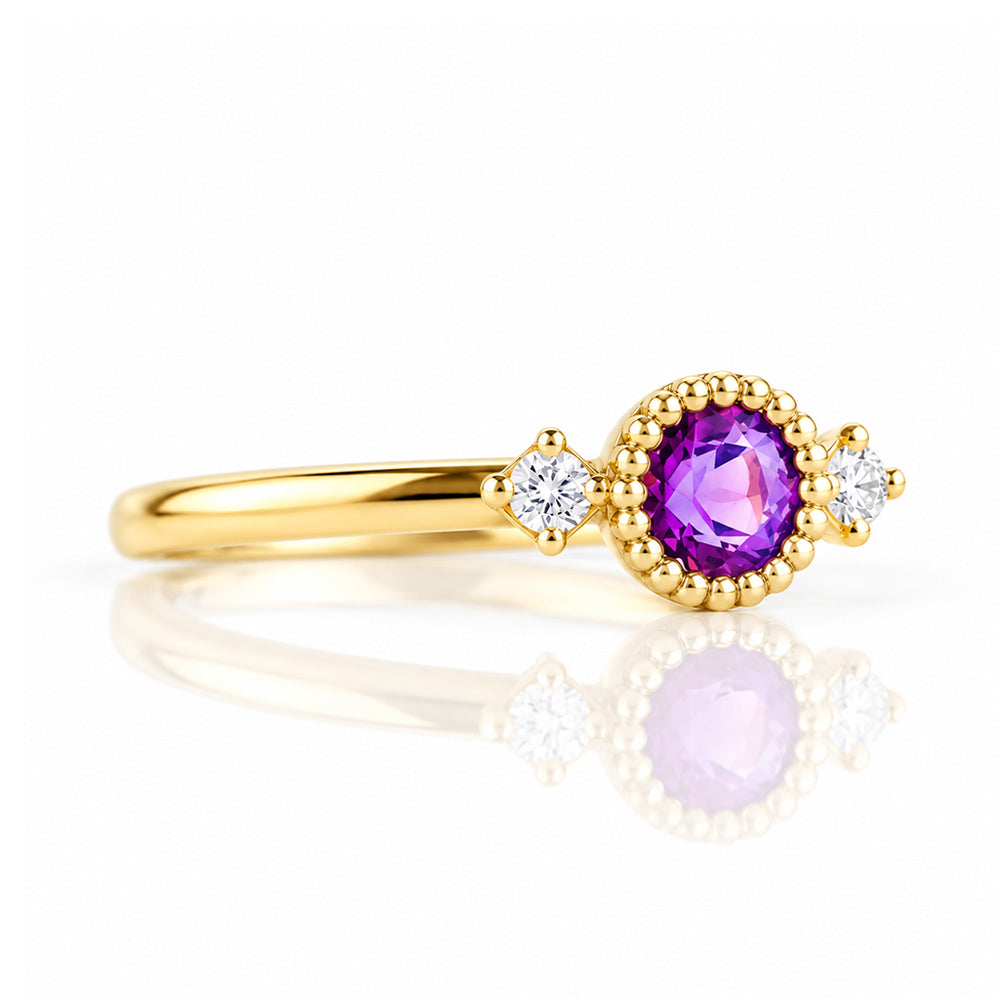 Milly, an Amethyst and Lab Diamond Ring - Victoria's Jewellery
