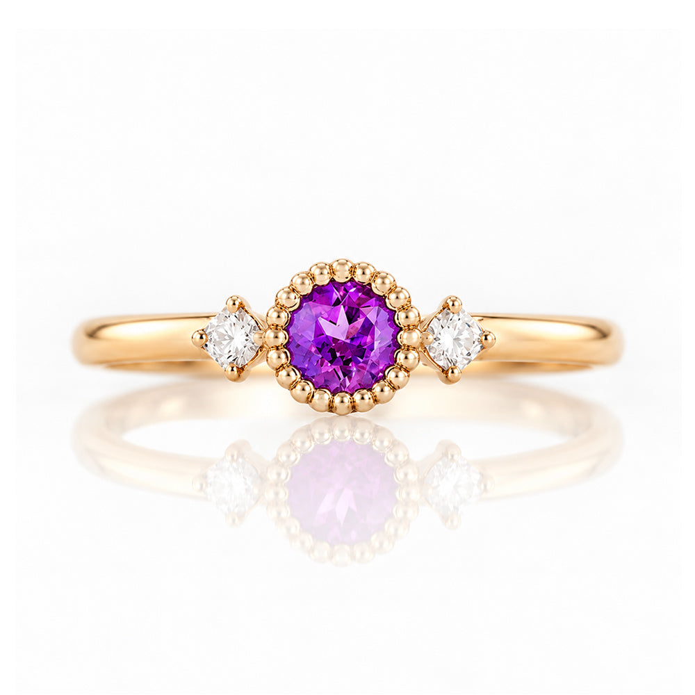 Milly, an Amethyst and Lab Diamond Ring - Victoria's Jewellery