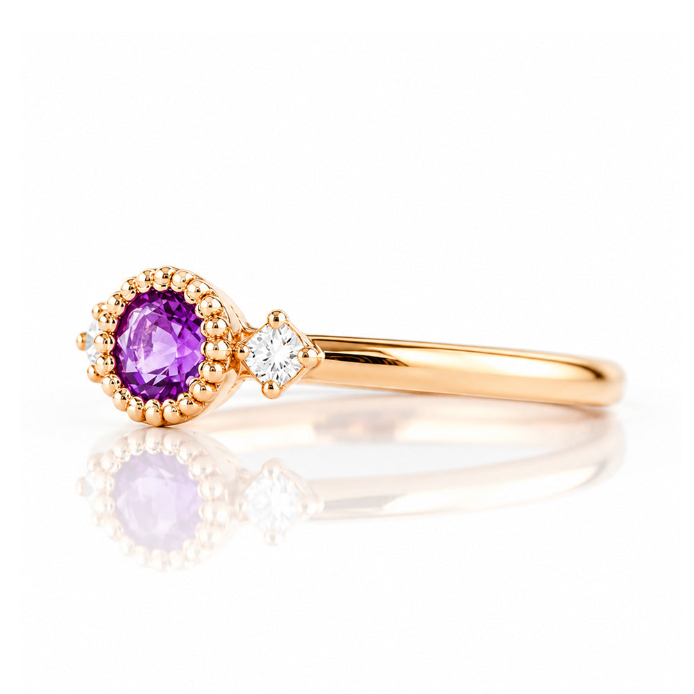 Milly, an Amethyst and Lab Diamond Ring - Victoria's Jewellery