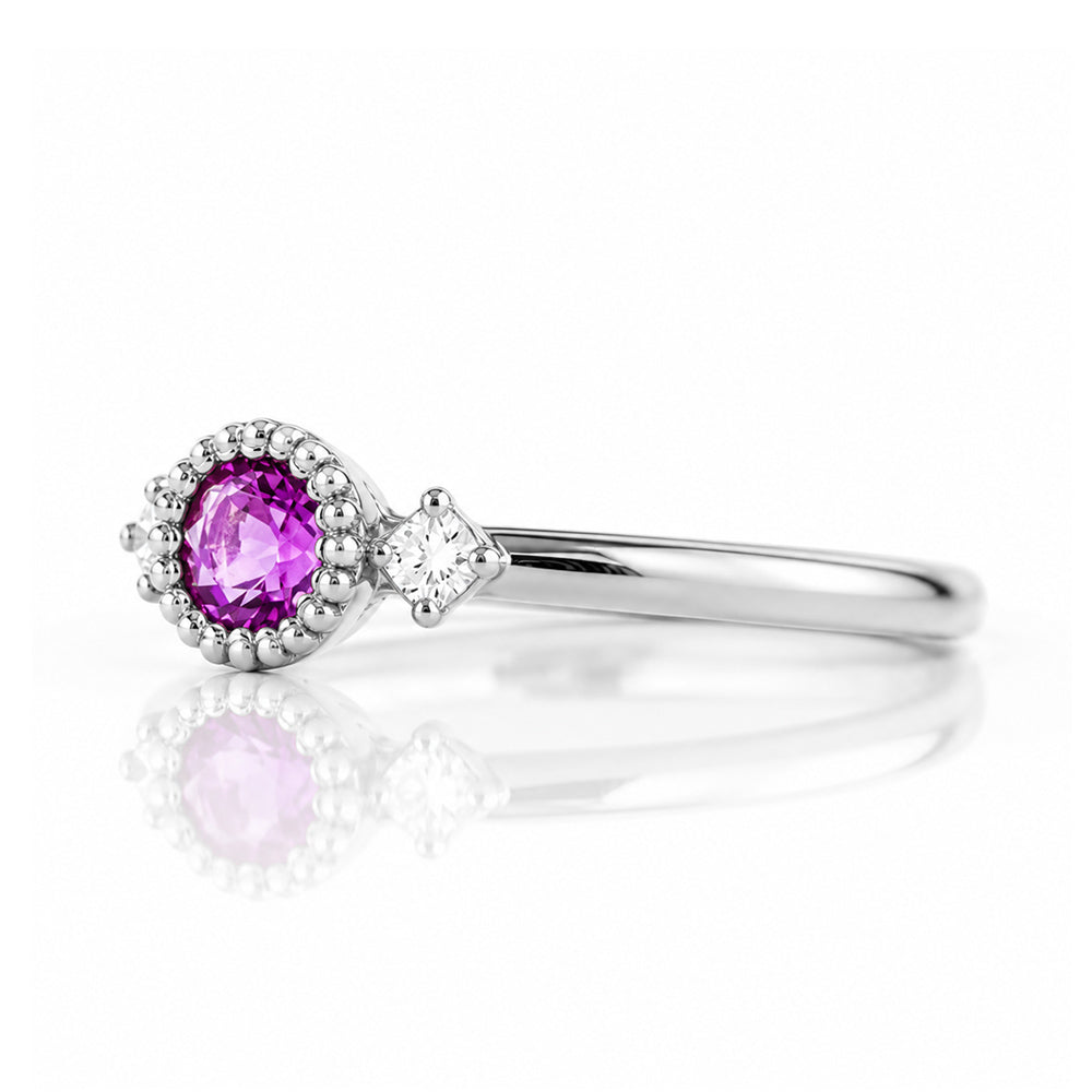 Milly, an Amethyst and Lab Diamond Ring - Victoria's Jewellery