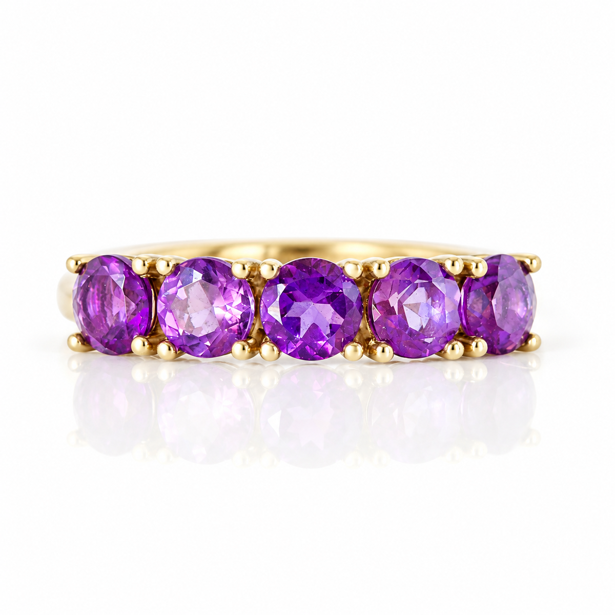 Annie, an Amethyst Half Eternity Ring - Victoria's Jewellery