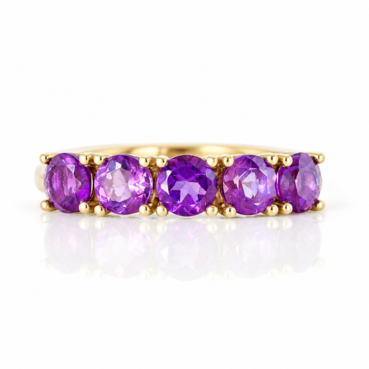 Annie, an Amethyst Half Eternity Ring - Victoria's Jewellery