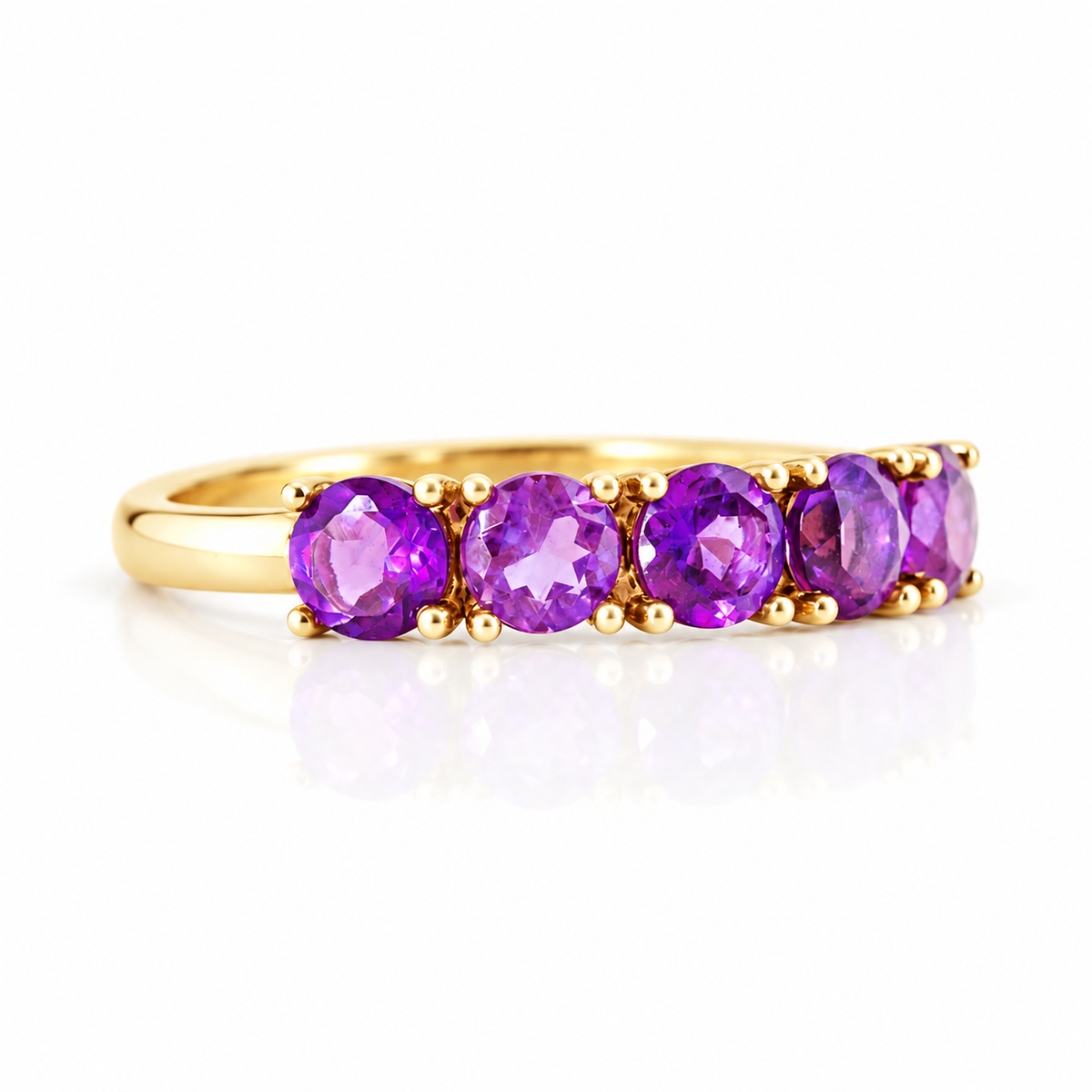 Annie, an Amethyst Half Eternity Ring - Victoria's Jewellery