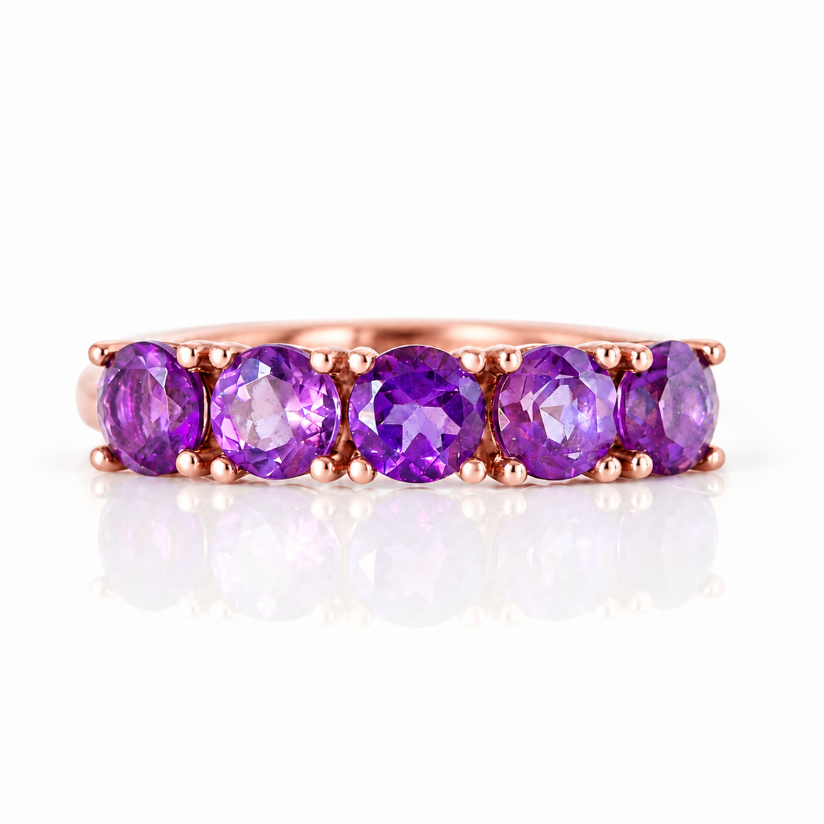 Annie, an Amethyst Half Eternity Ring - Victoria's Jewellery