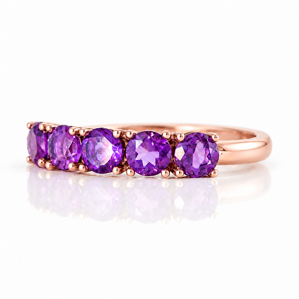 Annie, an Amethyst Half Eternity Ring - Victoria's Jewellery
