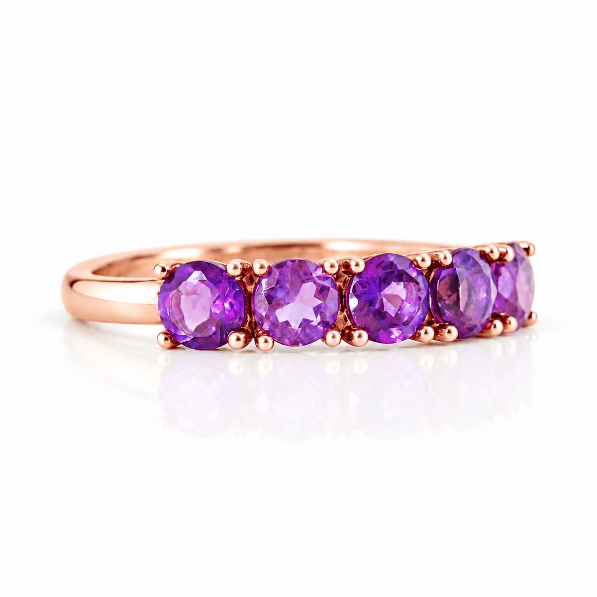 Annie, an Amethyst Half Eternity Ring - Victoria's Jewellery