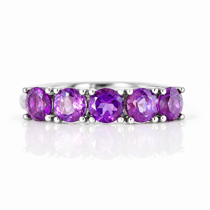 Annie, an Amethyst Half Eternity Ring - Victoria's Jewellery