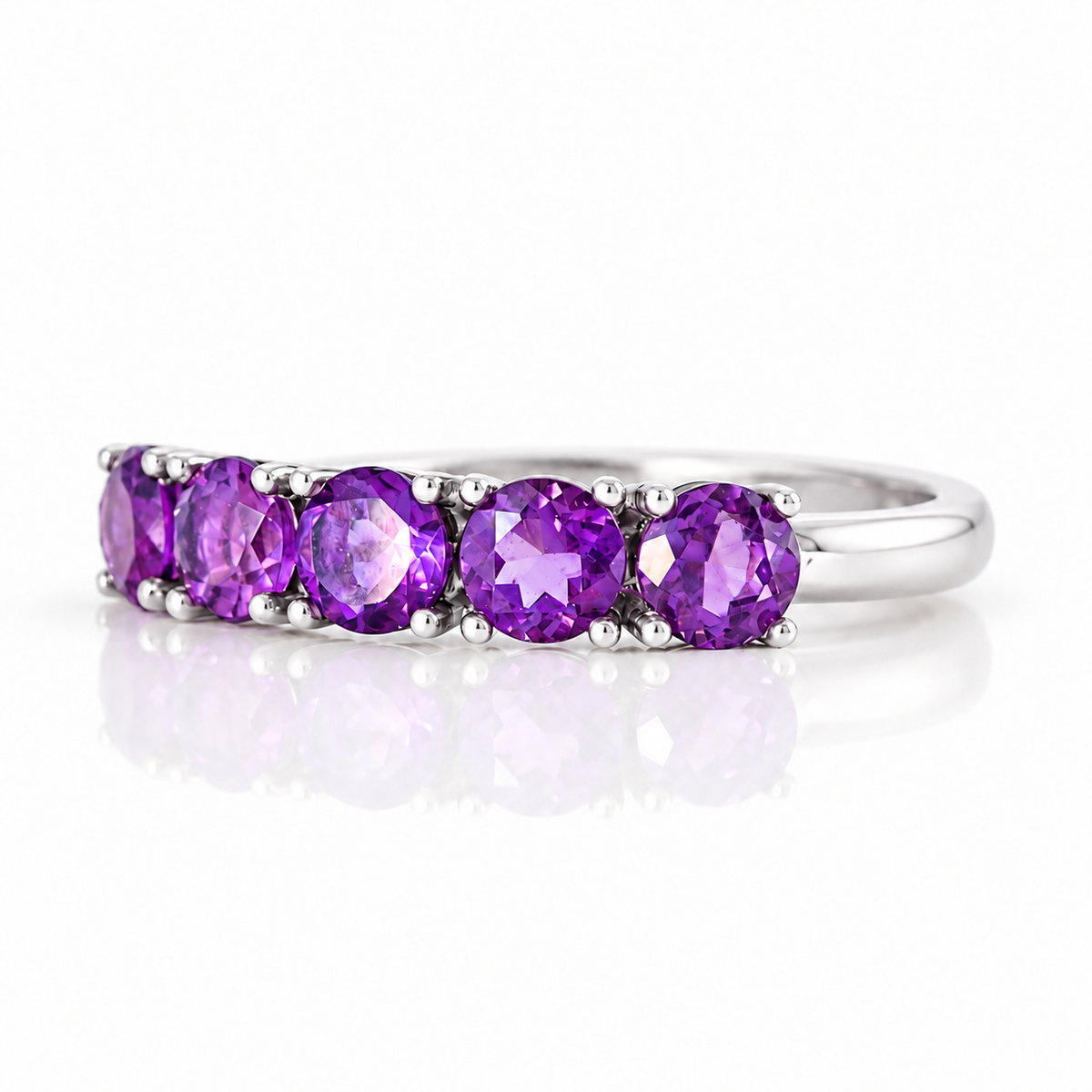 Annie, an Amethyst Half Eternity Ring - Victoria's Jewellery