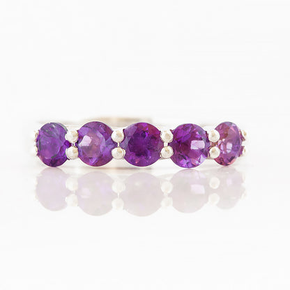 Danelle, an Amethyst Half Eternity Trellis Ring