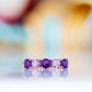 Annie, a Purple and Pink Amethyst Half Eternity Ring - Victoria's Jewellery