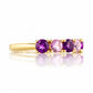 Annie, a Purple and Pink Amethyst Half Eternity Ring - Victoria's Jewellery