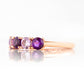 Annie, a Purple and Pink Amethyst Half Eternity Ring - Victoria's Jewellery