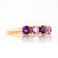 Annie, a Purple and Pink Amethyst Half Eternity Ring - Victoria's Jewellery