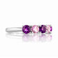 Annie, a Purple and Pink Amethyst Half Eternity Ring - Victoria's Jewellery
