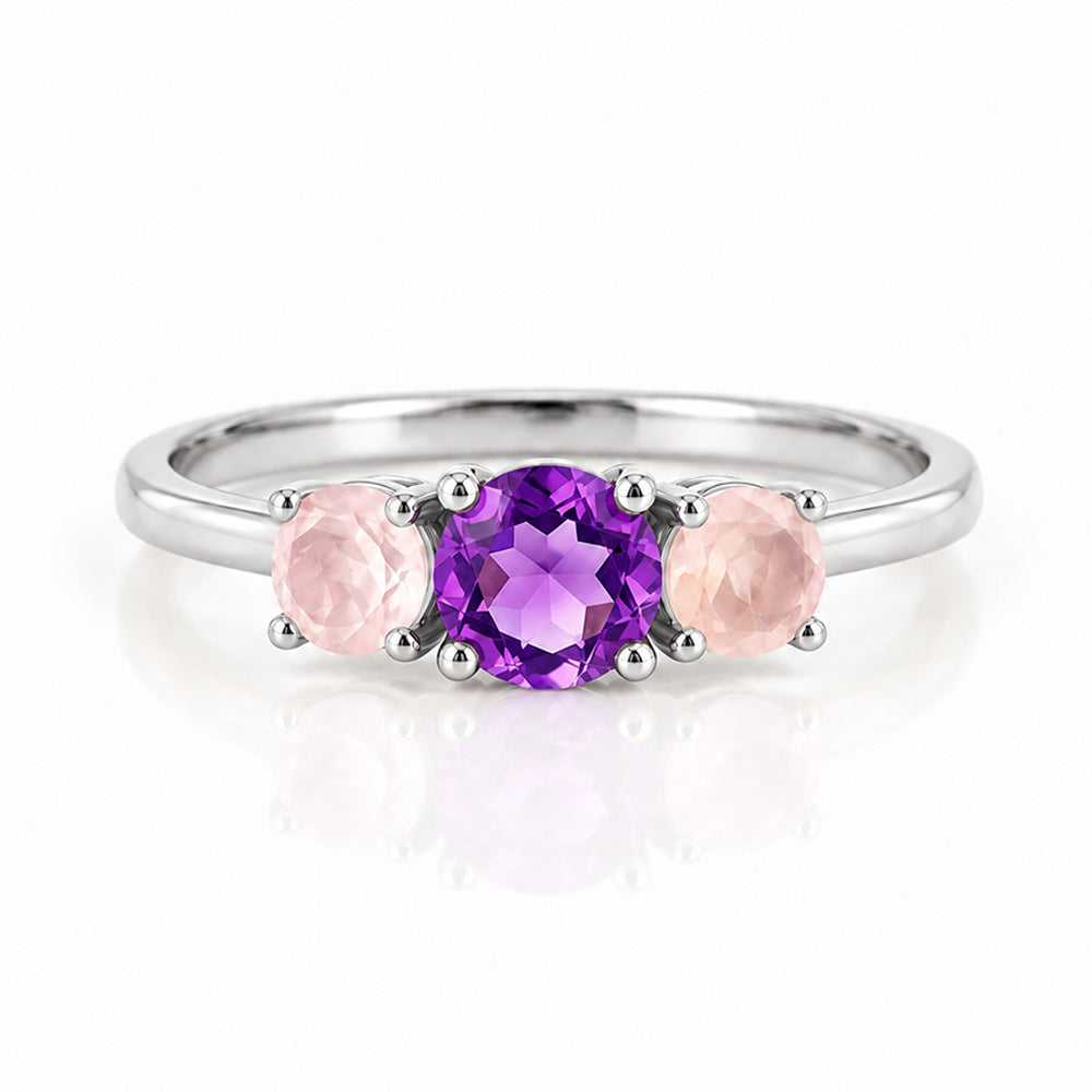 Aria, Amethyst and Rose Quartz Ring