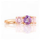 Aria, Amethyst and Rose Quartz Trilogy Ring - Victoria's Jewellery