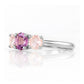 Aria, Amethyst and Rose Quartz Trilogy Ring - Victoria's Jewellery