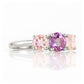 Aria, Amethyst and Rose Quartz Trilogy Ring - Victoria's Jewellery