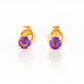 Round cut Amethyst Stud Earrings in Yellow Gold - Victoria's Jewellery