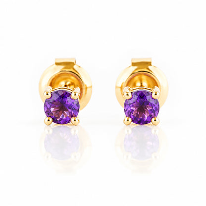 Nina, Amethyst Stud Earrings - Victoria's Jewellery