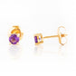 Round cut Amethyst Stud Earrings in Yellow Gold - Victoria's Jewellery