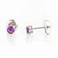 Round cut Amethyst Stud Earrings in White Gold - Victoria's Jewellery