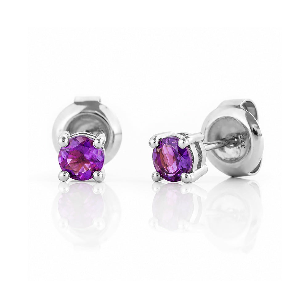 Nina, Amethyst Stud Earrings - Victoria's Jewellery