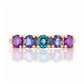 Annie, a Blue and Purple Half Eternity Ring - Victoria's Jewellery