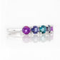 Annie, a Blue and Purple Half Eternity Ring - Victoria's Jewellery