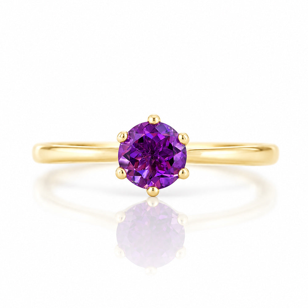 Tulip, a Six Claw Amethyst Ring - Victoria's Jewellery