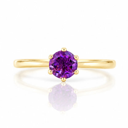 Tulip, a Six Claw Amethyst Ring - Victoria's Jewellery
