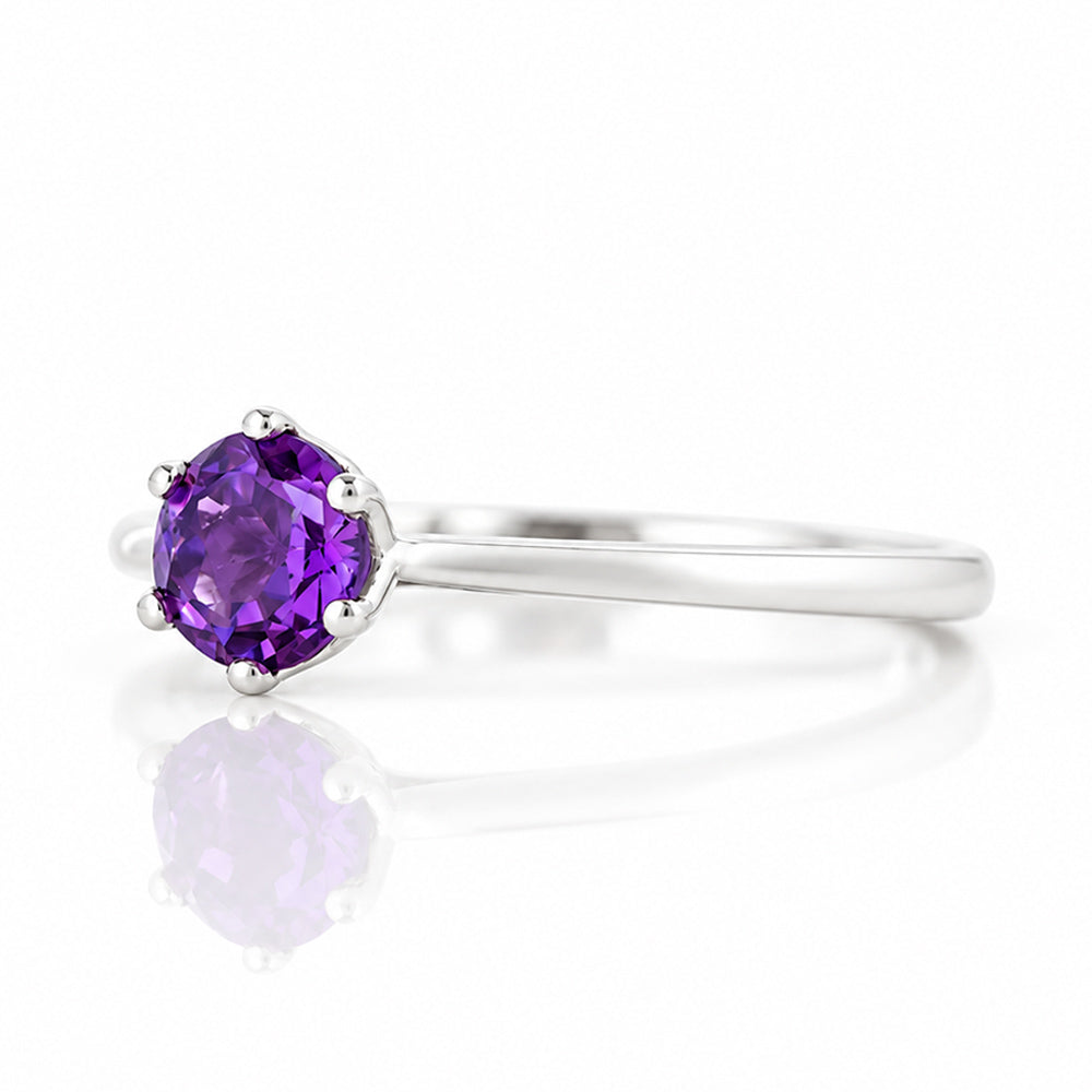 Tulip, a Six Claw Amethyst Ring - Victoria's Jewellery