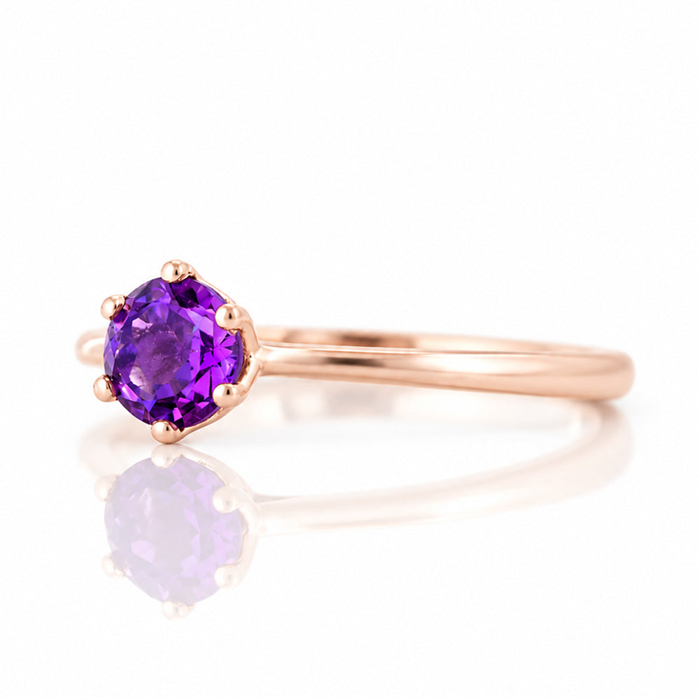 Tulip, a Six Claw Amethyst Ring - Victoria's Jewellery
