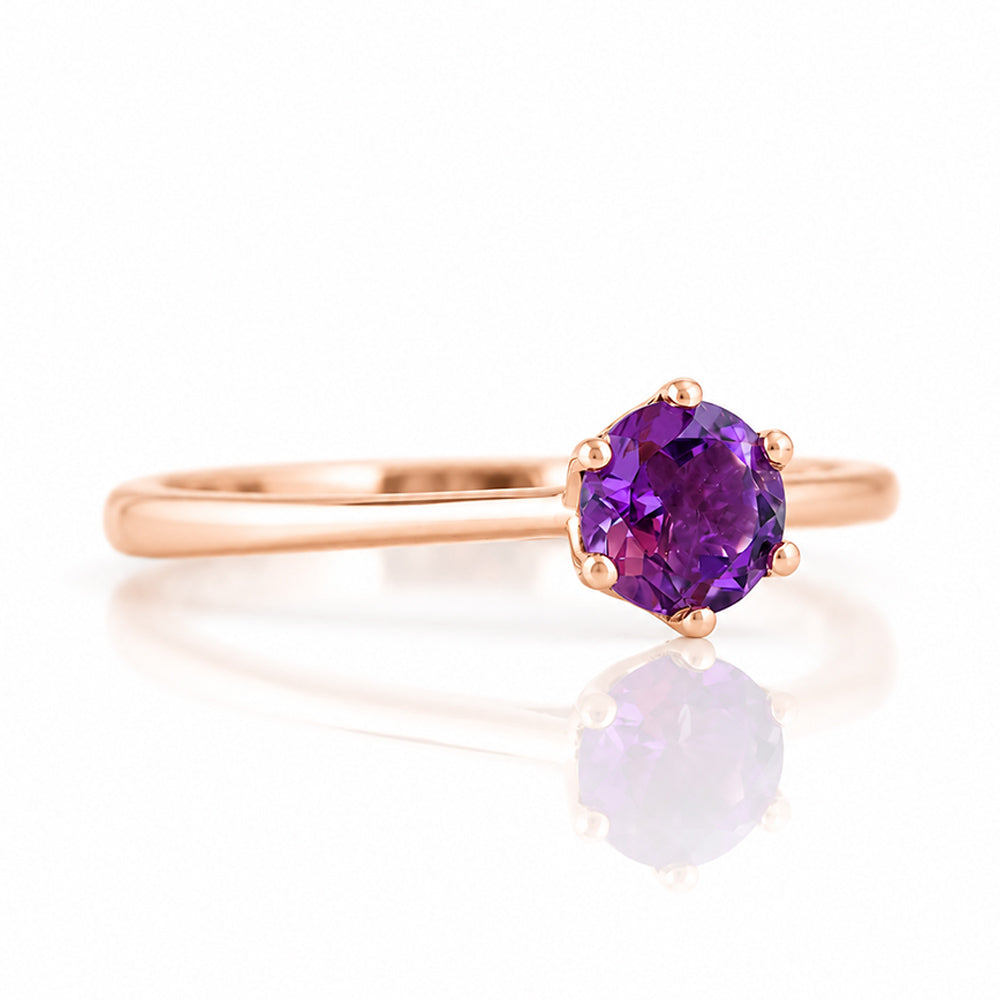 Tulip, a Six Claw Amethyst Ring - Victoria's Jewellery