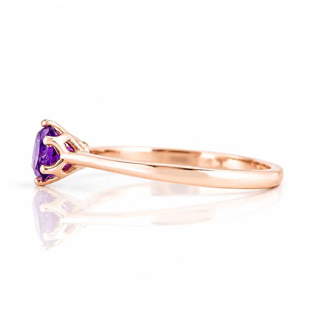 Tulip, a Six Claw Amethyst Ring - Victoria's Jewellery
